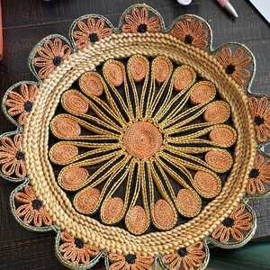 Handcrafted Floral Woven Basket